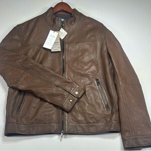 Massimo Dutti Genuine Leather Moto Jacket – New With Tags